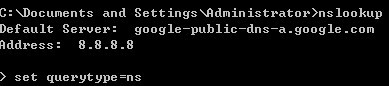 O(sh)òԃ(xn)(li)set querytype=a